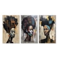 thumbnail image 2 of Designart "Contemporary African Urban Royalty II" African American Woman Wall Art Set Of 3 - Woman African American Black Gallery Wall Set For Home Decor, 2 of 6