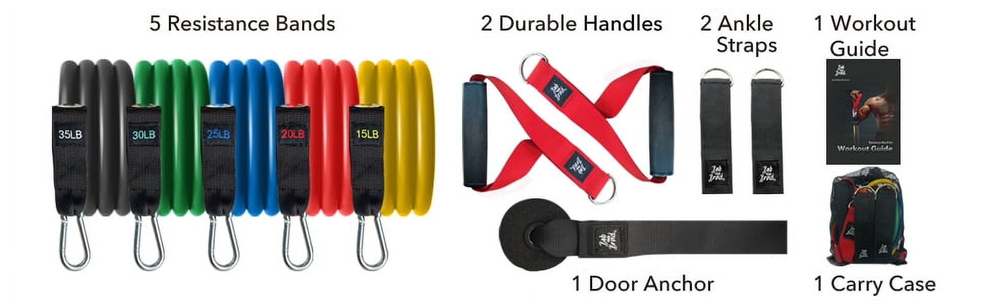 BOB AND BRAD Resistance Bands Set for Workout Stackable Up to 125, Exercise Bands with Door Anchor (Brand New)