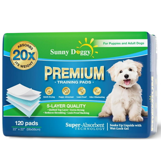 Almohadillas para orinar SUNNY DOGGY, grandes, 56 x 56 cm, 120 unidades, para perros