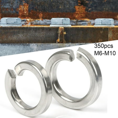 

Enjoymall 350Pcs M6-M10 1/4-3/8 inch Flat Washer Leakage Preventing Abrasion-resistant Stainless Steel Hardware Washer Assortment Set for In