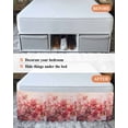 thumbnail image 7 of Flower Painted, Abstract Blush Pink Watercolor Wrap Around Bed Skirts for Queen Bed 18" Drop, Bed Skirt with Adjustable Elastic Belt Dust Ruffle Bed Valance for Bedroom Hotel Luxury Bed Frame Cover, 7 of 7