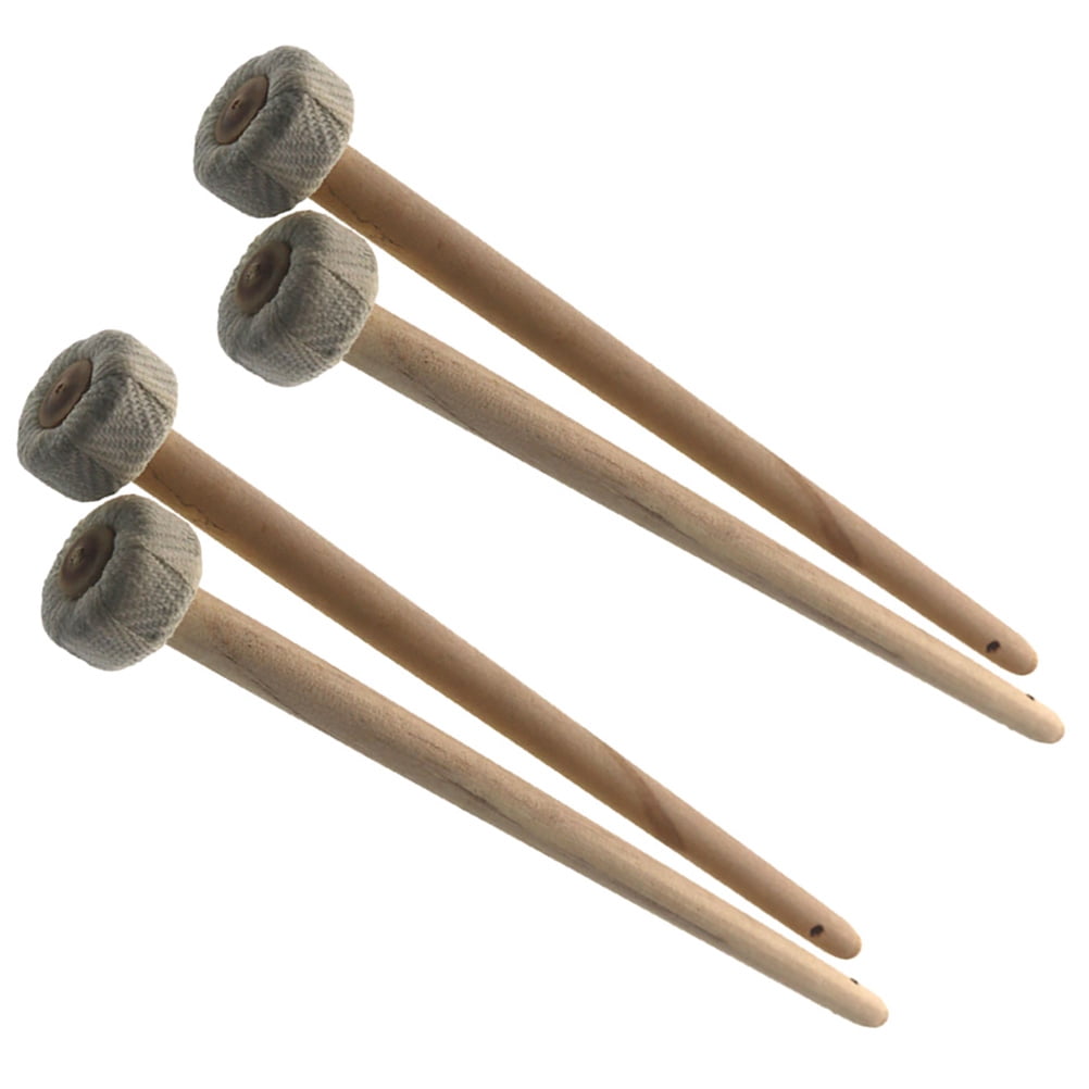 EXHUMKY 4-Pack Round Drumsticks for Drums, Lightweight Percussion Mallets with Simple Design for Beginner and