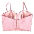 thumbnail image 4 of VISALY Women's Sparkly Sequin Bustier Crop Top Shiny Sequin Push Up Club Party Corset Top&nbsp;Glitter Camisole Tank Top Spaghetti Strap Top Tight Fitting Tank Top Trendy Sleeveless Tube Tops Pink Xl, 4 of 5