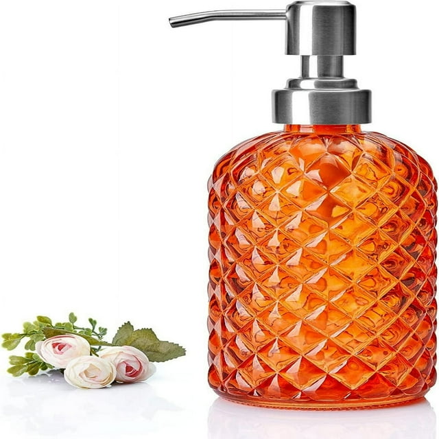 LOVEVER Glass Soap Dispenser with Pump Refillable Liquid Hand Soap Bottle Lotion Dispenser