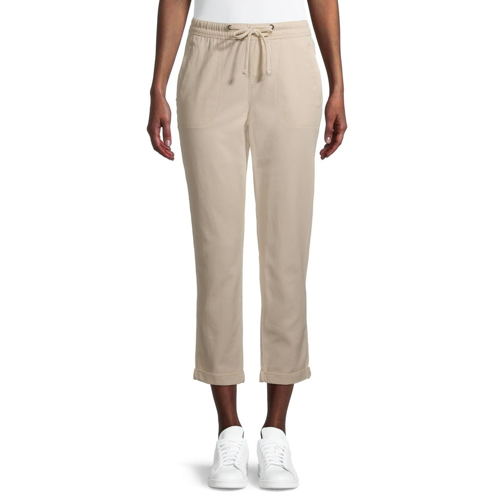 Time and Tru - Time and Tru Women's Stretch Twill Joggers - Walmart.com ...