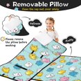 thumbnail image 3 of Multicolor Cat and Dot Blue Pattern Teens Toddler Nap Mat with Pillow, Sleeping Mat Bag for Preschool Daycare 50"x20", 3 of 6