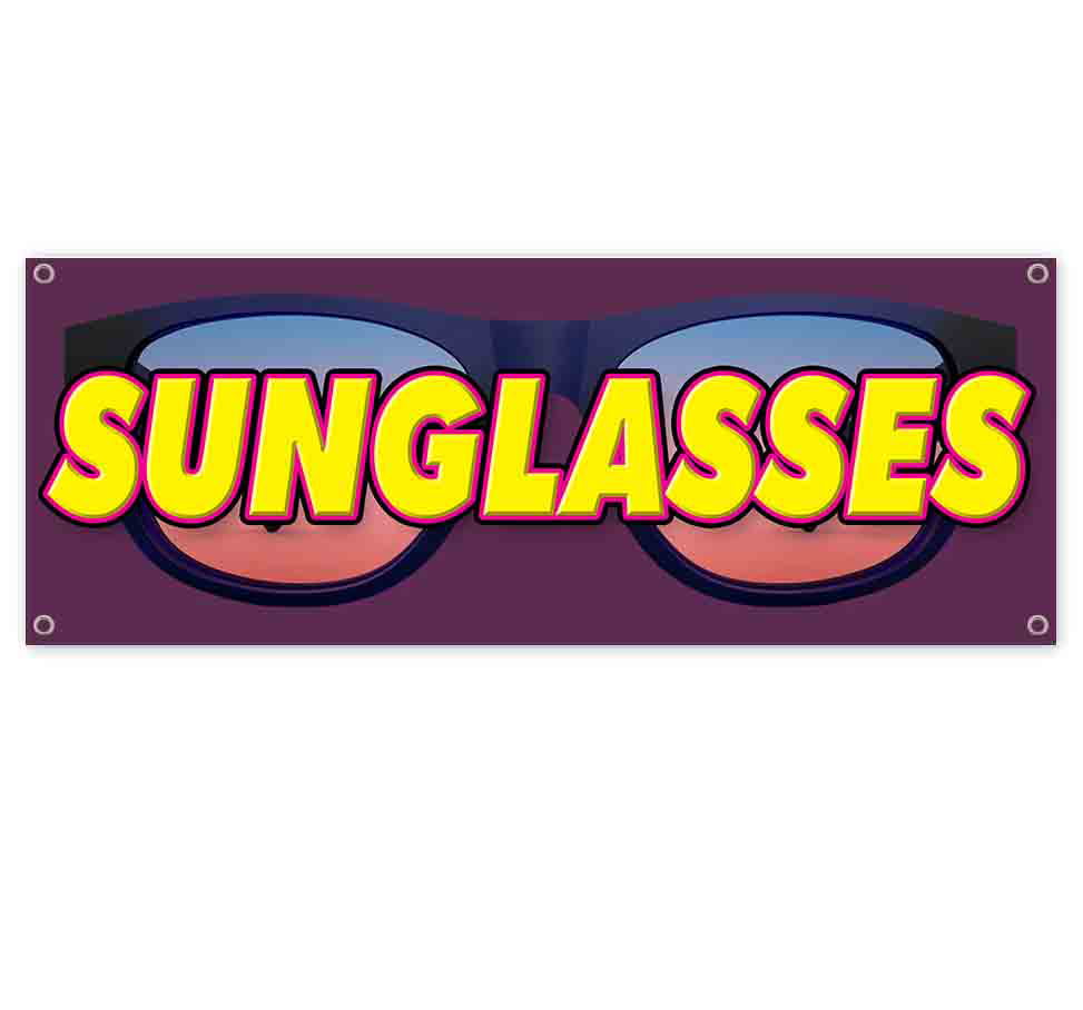 Non-Fabric Heavy-Duty Vinyl Single-Sided with Metal Grommets Eyeglasses 2 Pairs 13 oz Banner 
