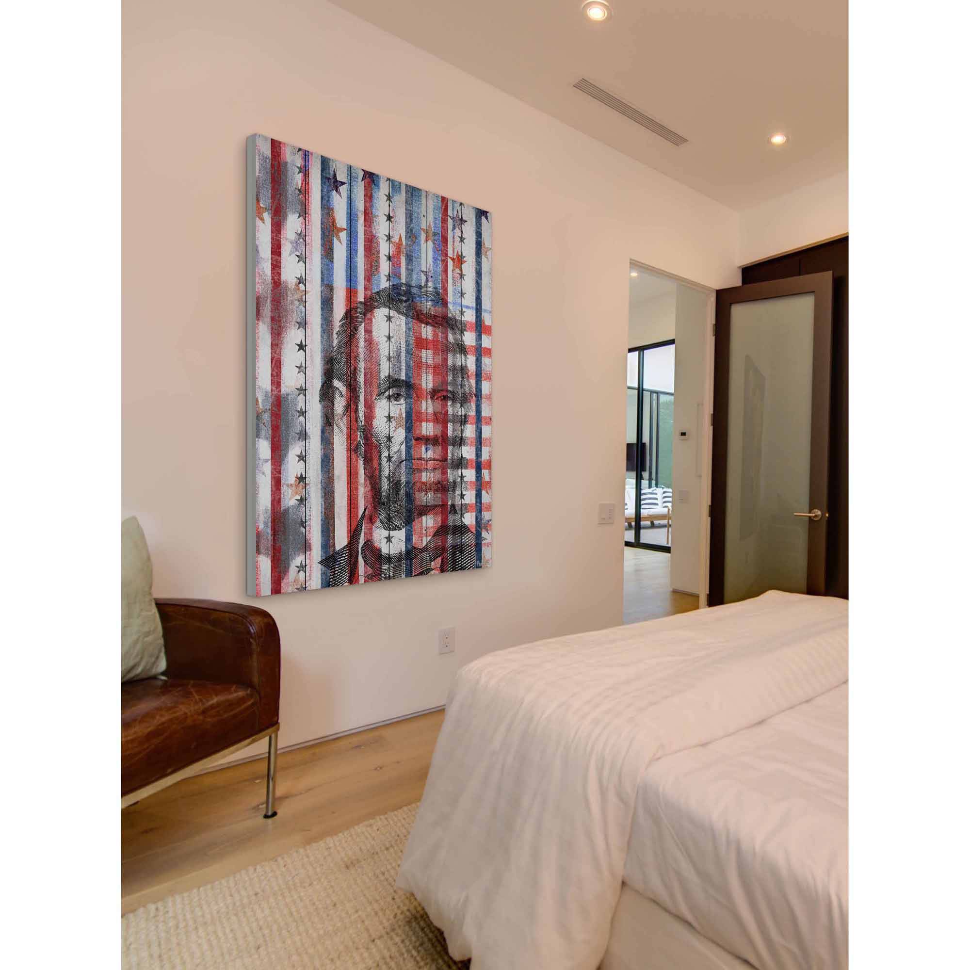 Parvez Taj "Honest Abe" Print on White Wood