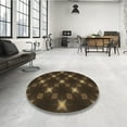 thumbnail image 3 of Ahgly Company Indoor Round Patterned Red Dirt Brown Area Rugs, 7' Round, 3 of 6