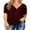 Wine Red, variant on Cueply Womens Plus Size Tops Short Sleeve V Neck Waffle Knit Tunic Blouse Tie Front Button up T Shirts