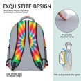 thumbnail image 5 of Pink and Blue Tie Dye Pattern Backpack for School, Cute School Bag with Adjustable Shoulder Straps and Padded Back, 15.3"x11"x6.7", 5 of 5