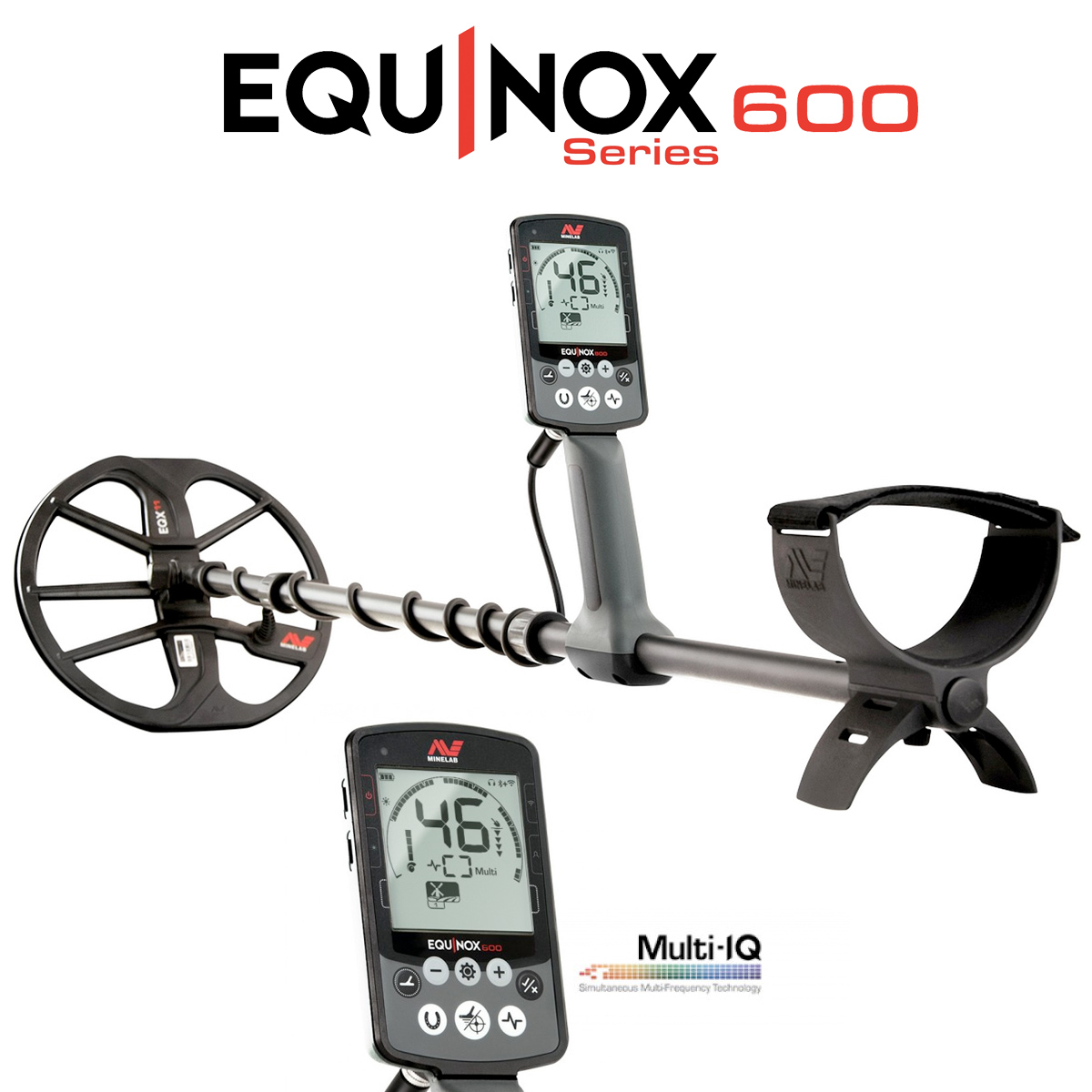 Minelab Equinox 600 Multi-IQ Metal Detector Bundle with Minelab 15