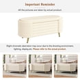 thumbnail image 4 of GZXS 44.9 Inch Oval Storage Bench, Beige Chenille Upholstered Ottoman with Hidden Compartment and Golden Metal Legs for Bedroom, Entryway, Living Room or Foot of Bed, 4 of 10