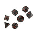 thumbnail image 2 of 7pcs Multi-faced Acrylic Dices Black Red Table Games Tools Geometric Double Color Numbers Dices Kit, 2 of 8