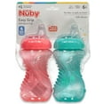 thumbnail image 3 of Nuby Easy Grip Spout Cup 2-Pack (10 oz.) - coral/teal, one size, 3 of 3
