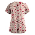 thumbnail image 3 of Scrub Tops for Women Valentine's Day Summer Casual Nursing Working Uniform Funny Lover Heart Print Holiday T Shirts, 3 of 3