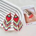 thumbnail image 4 of Vintage Inspired Beaded Tassels Earrings Handmade Glass Beads Dangle Ear Pendants Jewelry Women Accessories, 4 of 7