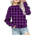 thumbnail image 2 of piuwrlz Sweaters for Girls Printed Hoodie Long Sleeves Without a Hat Sweater Purple Size 5-6 Years, 2 of 5