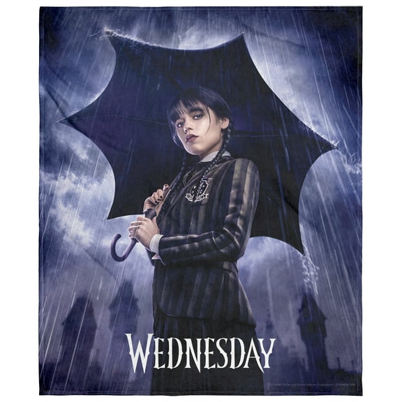 MGM Wednesday TV Show Super Soft And Cuddly Plush Fleece Throw Blanket