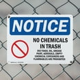 thumbnail image 5 of (2 Pack) No Chemicals In Trash OSHA Notice Sign 14 Inch X 10 Inch Indoor / Outdoor Rust-Free Aluminum Metal Signs for Workplace, Workshop, and Construction Site, Made in the USA, 5 of 8