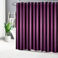 thumbnail image 3 of Halloween Black and Purple Striped Shower Curtain Modern Abstract Minimalist Art Vertical Stripe Shower Curtain for Bathroom Vintage Polyester Fabric Bath Curtain with 12 Hooks 72x72 Inch, 3 of 4