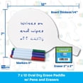 thumbnail image 3 of Oval Dry Erase Answer Paddle + Colored Pens + Student Eraser - Class Pack of 12 Sets Retail, 3 of 3