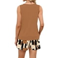 thumbnail image 4 of UDAUDU 2 Piece Sets for Women Summer Floral Print Sleeveless Tank Tops & Shorts Beach Soft Clothing Brown 2XL, 4 of 7