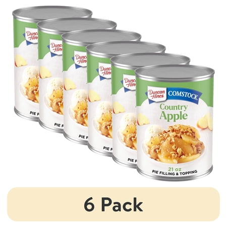 (6 pack) Duncan Hines Comstock, Country Apple Pie Filling & Topping, Ready to Use, 21 oz.