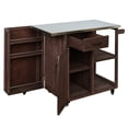 thumbnail image 6 of Harper & Bright Designs Outdoor Kitchen Island with Wheels, Patio Kitchen Cart with Stainless Steel Top, Portable Prep Station with Storage Drawer and Towel and Spice Racks for Garden, Dark Brown, 6 of 19