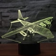 thumbnail image 2 of Biplane Aircraft 3D Led Lamp,Abstractive Optical Illusion Night Light,7 Color Change,Touch Switch USB Powered,Birthday Christmas Cool Gift for Child, 2 of 5