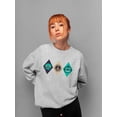 thumbnail image 2 of Alien Peace Trio Emoji - Futuristic Symbol Art Design Women's Sweatshirt, 2 of 4