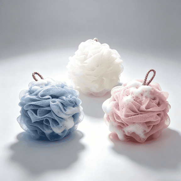 CasaVibe 3 Pack Loofah Bath Sponge Set, 50g PET Mesh Body Loofah for Men & Kids, Rich Bubble Bath, Gentle Exfoliating, Quick-Drying Daily Shower Cleansing Sponge