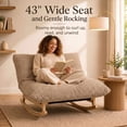 thumbnail image 4 of OMNIBERG 57"‌ Oversized Chaise Rocking Lounge Chair with Solid Wood Base, Plush Corduroy Beanbag Rocking Sofa Chair, Cozy Cloud Accent Chair Lounger for Bedroom Living Room, Khaki, 4 of 8