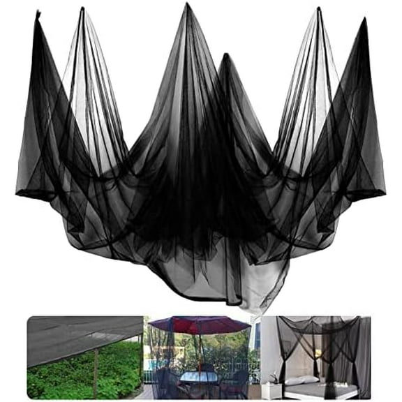 20x10Ft Mosquito Netting Garden Mesh Netting, Fly Bird Net Barrier Hunting Blind Plant Protecting Net, 3x6m Black