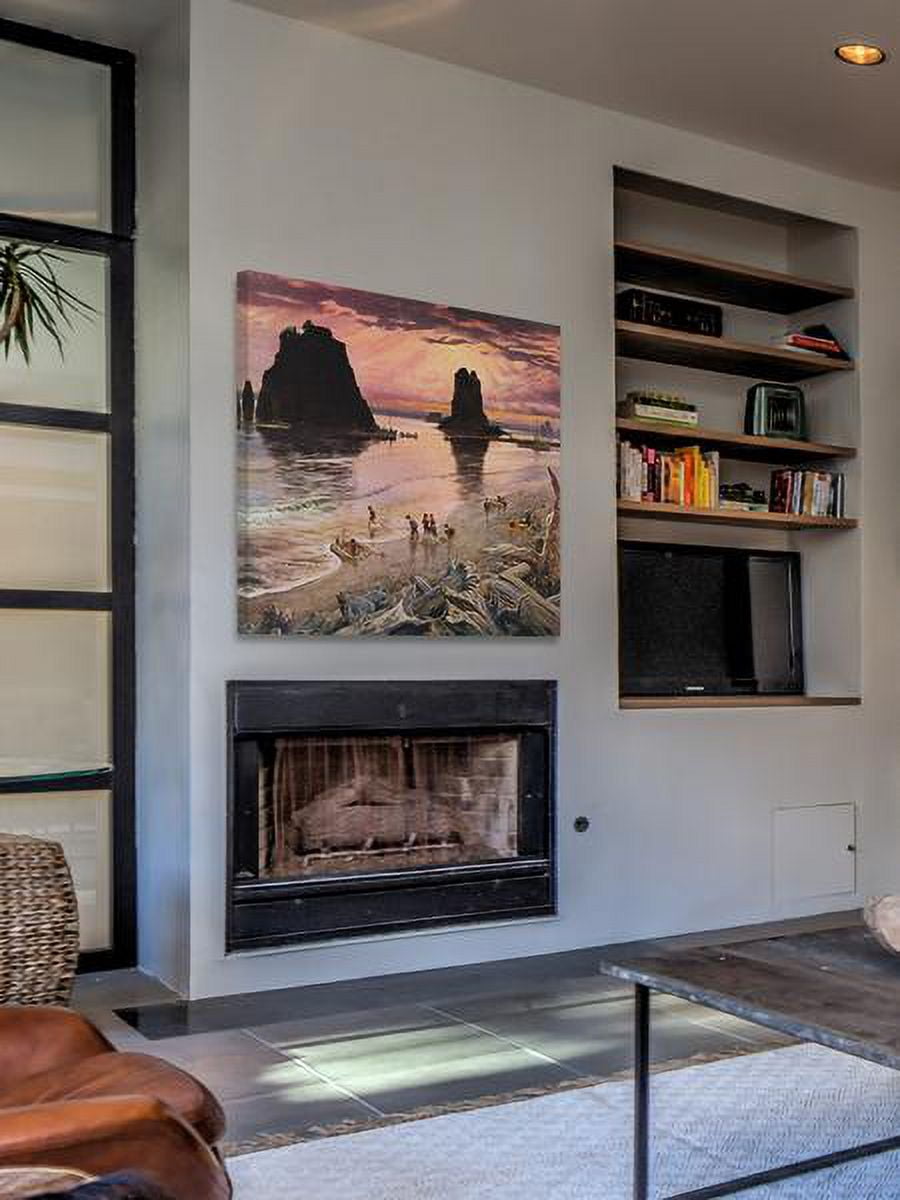 "The Beach at Dusk" Painting Print on Wrapped Canvas