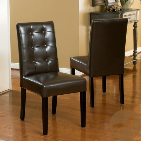 Roland Leather Dining Chairs - Set of 2 (Best Selling Chocolate In Japan)