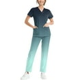 thumbnail image 6 of MLQIDK Scrubs for Women Set Plus Size Jogger Scrubs Stretchy V Neck Scrub Pants and Tops Nursing Uniforms Medical Scrub Sets with Pockets Dark Blue M, 6 of 6