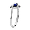 thumbnail image 3 of Galaxy Gold 14K White Gold Natural Diamond and Pear-Shaped Sapphire Ring - September Birthstone - Truth & Nobility - Sizes 5.5 to 11 - Fine Jewelry for Women, 3 of 4