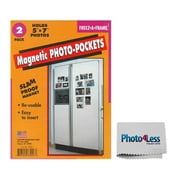 Exclusive Package! Pack of 2 Freez-A-Frame Magnetic 5 x 7 Photo Frames + Photo4less Cleaning Cloth!