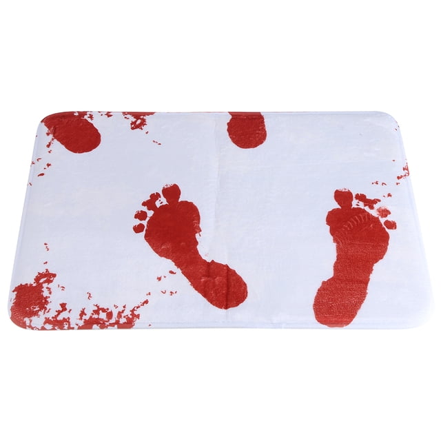 Alfombra de baño antideslizante con huella de sangre, decoración de Halloween de terror psicópata aterrador