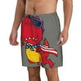thumbnail image 2 of Kll Dinosaur Super Hero Cartoon Men'S Casual Summer Beach Shorts Hawaiian Shorts With Pockets-3x-Large, 2 of 9