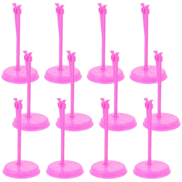 KAKOWELY 12pcs Doll Figures Stand Doll Support Rack Display Rack for Window Doll Decor (Random Color),8.27X"X3.94"X3.15"