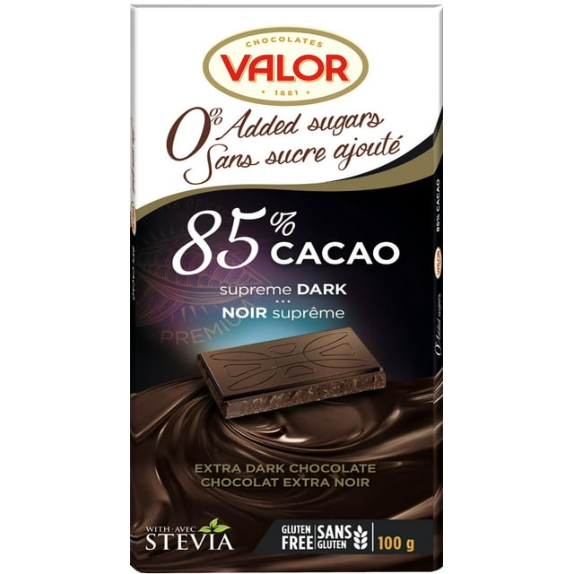 Valor Dark Chocolate 85% Cacao No Sugar Added