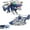 Blue, variant on LED Transforming Dinosaur Helicopter Toy,Automatic Transform Dino Cars with Music and LED Light for 3-6 Year Old Boys,New Transforming Helicopter Dinosaur Toy,Transformation Dino Plane Toy