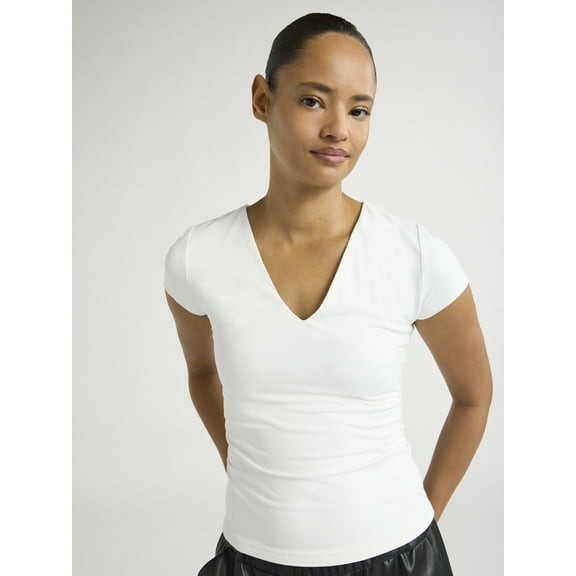 Scoop Women's and Women’s Plus Ultimate Refined Contour V Neck Tee, Sizes XS-4X