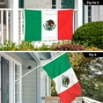 thumbnail image 3 of G128 Combo Pack: 6 Ft Tangle Free Aluminum Spinning Flagpole (Black) & Mexico Mexican Flag 3x5 Ft, LiteWeave Pro Series Printed 150D Polyester, 4 Corner Brass Grommets | Pole with Flag Included, 3 of 9