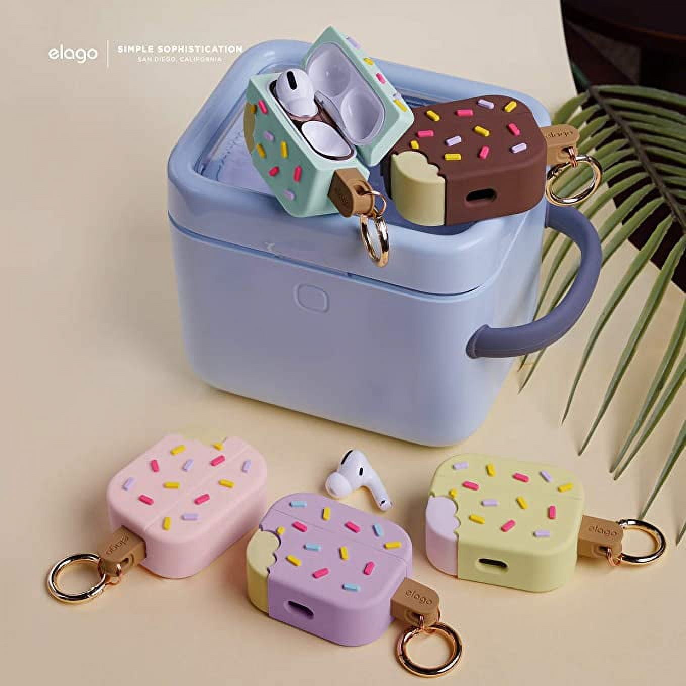 elago Ice Cream AirPods Pro Case with Keychain Designed for Apple AirPods Pro Case (Chocolate)
