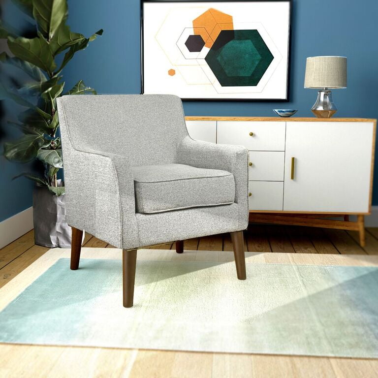 HomePop Davis Mid Century Accent Chair Ash Grey