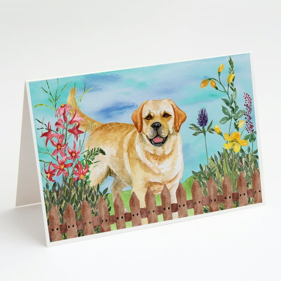Golden Retriever Spring Greeting Cards and Envelopes Pack of 8