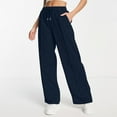 thumbnail image 2 of Dexiang Womens Causal Wide Leg Pants,Plud Sieze Sweatpants for Juniors Teen Girls Clearance Casual High Waisted Workout Joggers Lounge Pants Athletic Baggy Navy S, 2 of 7